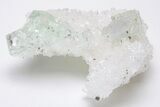 Glass-Clear, Green Cubic Fluorite Crystals on Quartz - China #205619-1